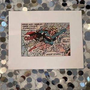 Supergirl comic Art matted like a boss hero